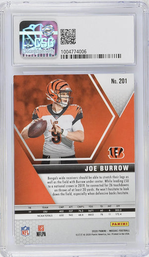 2020 Panini Mosaic Football Joe Burrow RC Rookie CSG 9 #201 