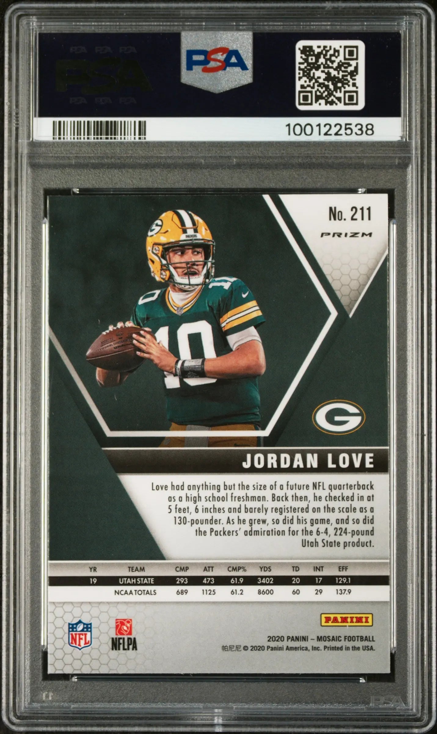 2020 Panini Mosaic Football Jordan Love RC Rookie Pink Camo PSA 10 