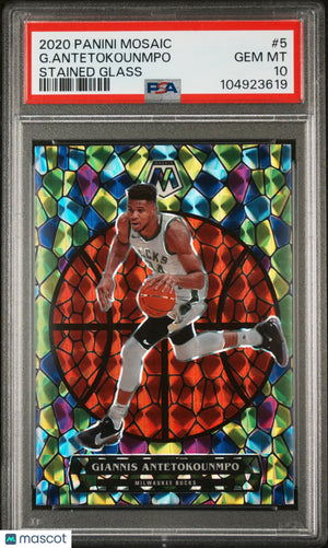 2020 Panini Mosaic Stained Glass G. Antetokounmpo #5 PSA 10 