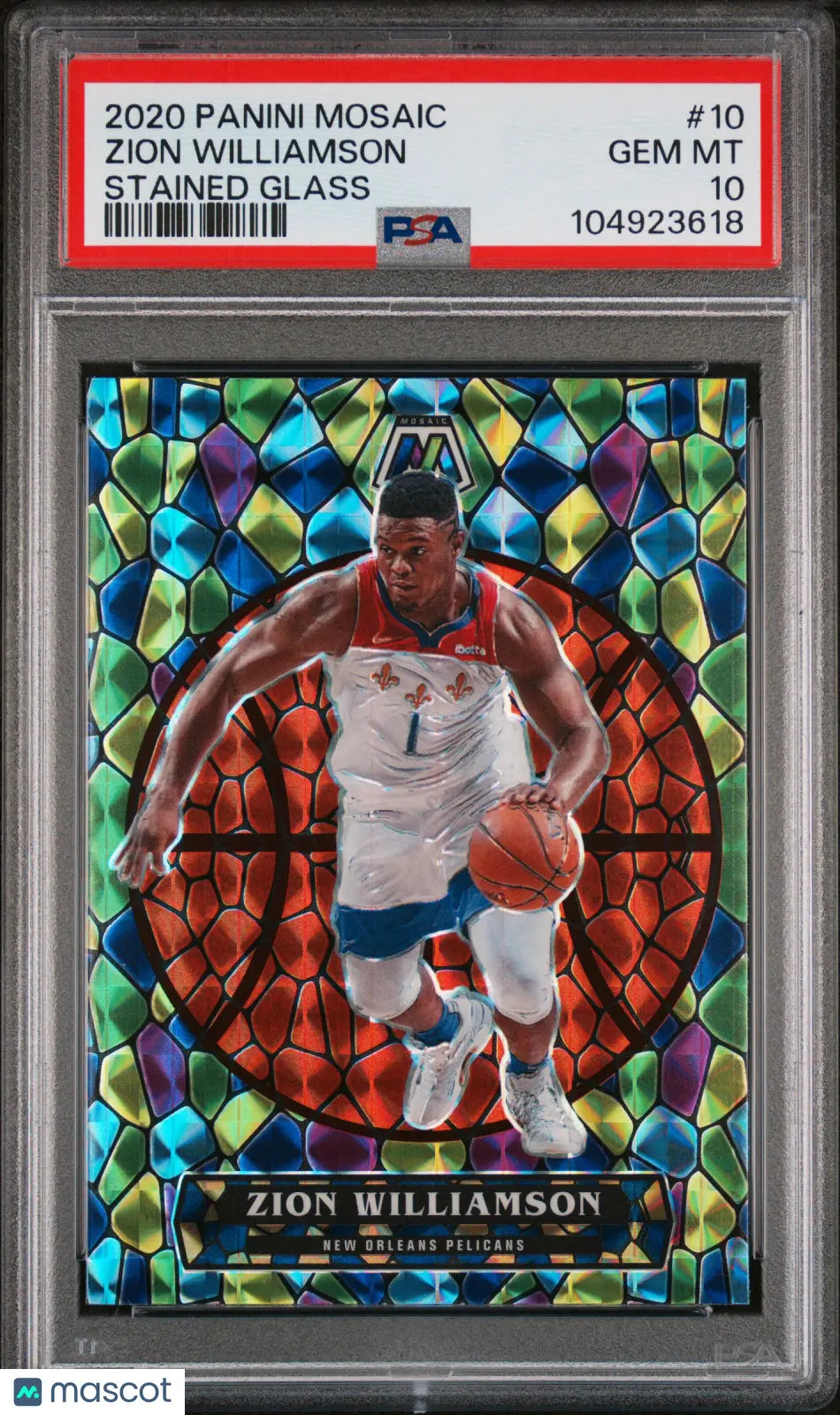 2020 Panini Mosaic Stained Glass Zion Williamson #10 PSA 10 