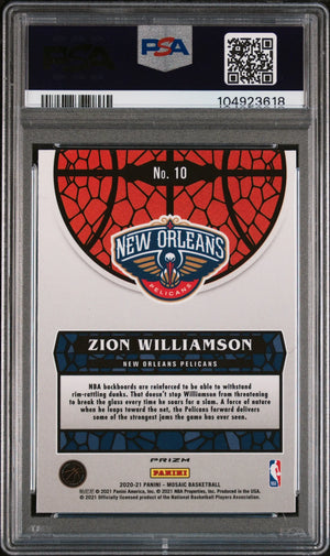 2020 Panini Mosaic Stained Glass Zion Williamson #10 PSA 10 