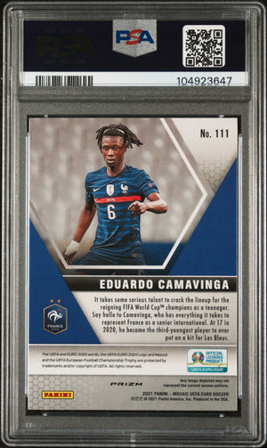 2020 Panini Mosaic UEFA Euro 2020 Eduardo Camavinga RC Silver PSA 10 