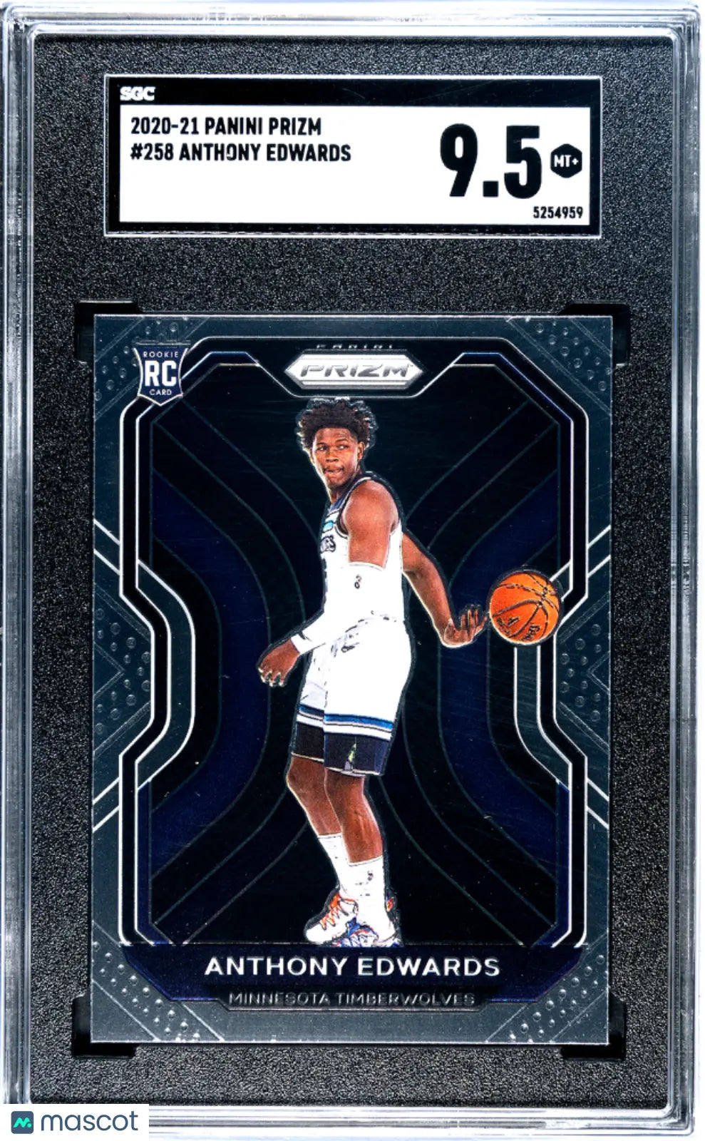 2020 Panini Prizm Basketball Anthony Edwards RC Rookie Prizm SGC 9.5 