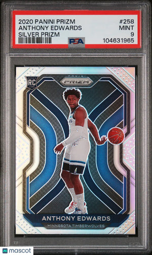 2020 Panini Prizm Basketball Anthony Edwards RC Rookie Silver Prizm PSA 9 