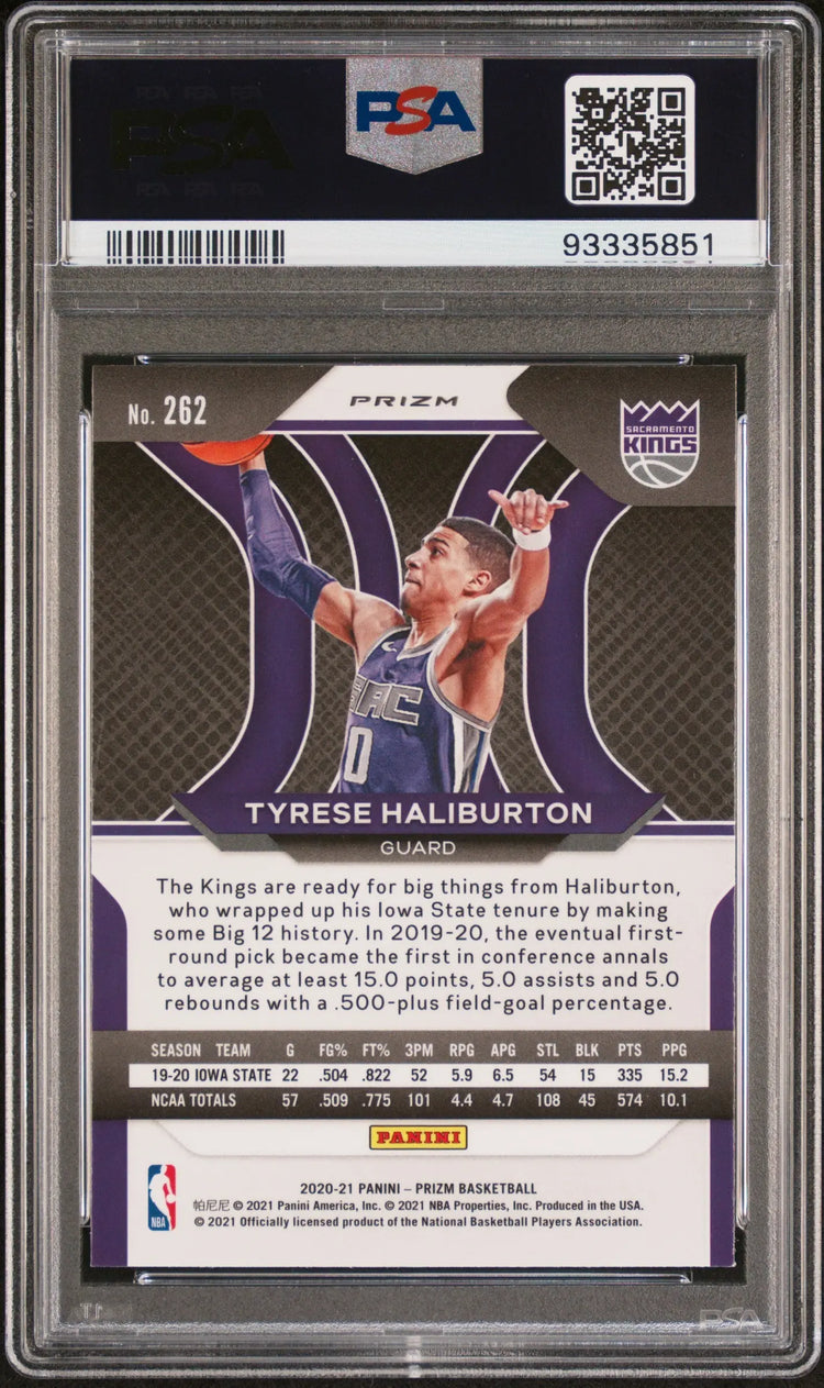 2020 Panini Prizm Basketball Tyrese Haliburton RC Rookie Silver Prizm PSA 9 