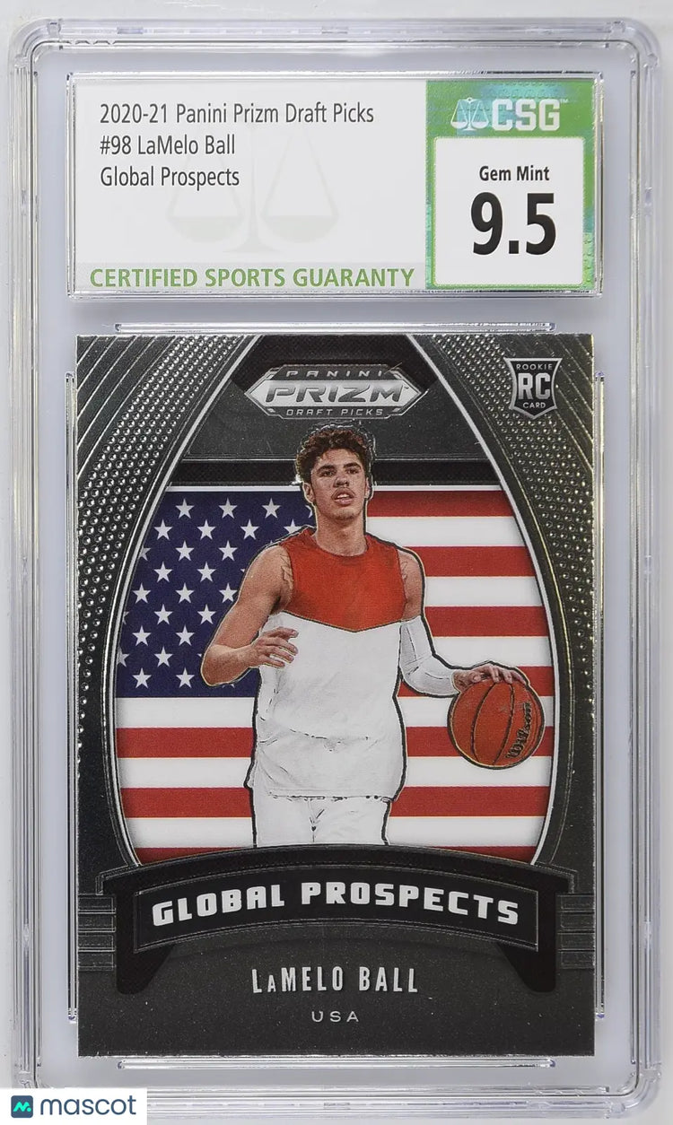 2020 Panini Prizm Draft Picks LaMelo Ball RC Global Prospects CSG 9.5 #98 