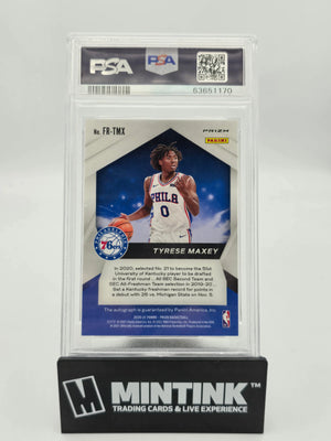 2020 Panini Prizm Fast Break Rookie Autographs Tyrese Maxey PSA 9 