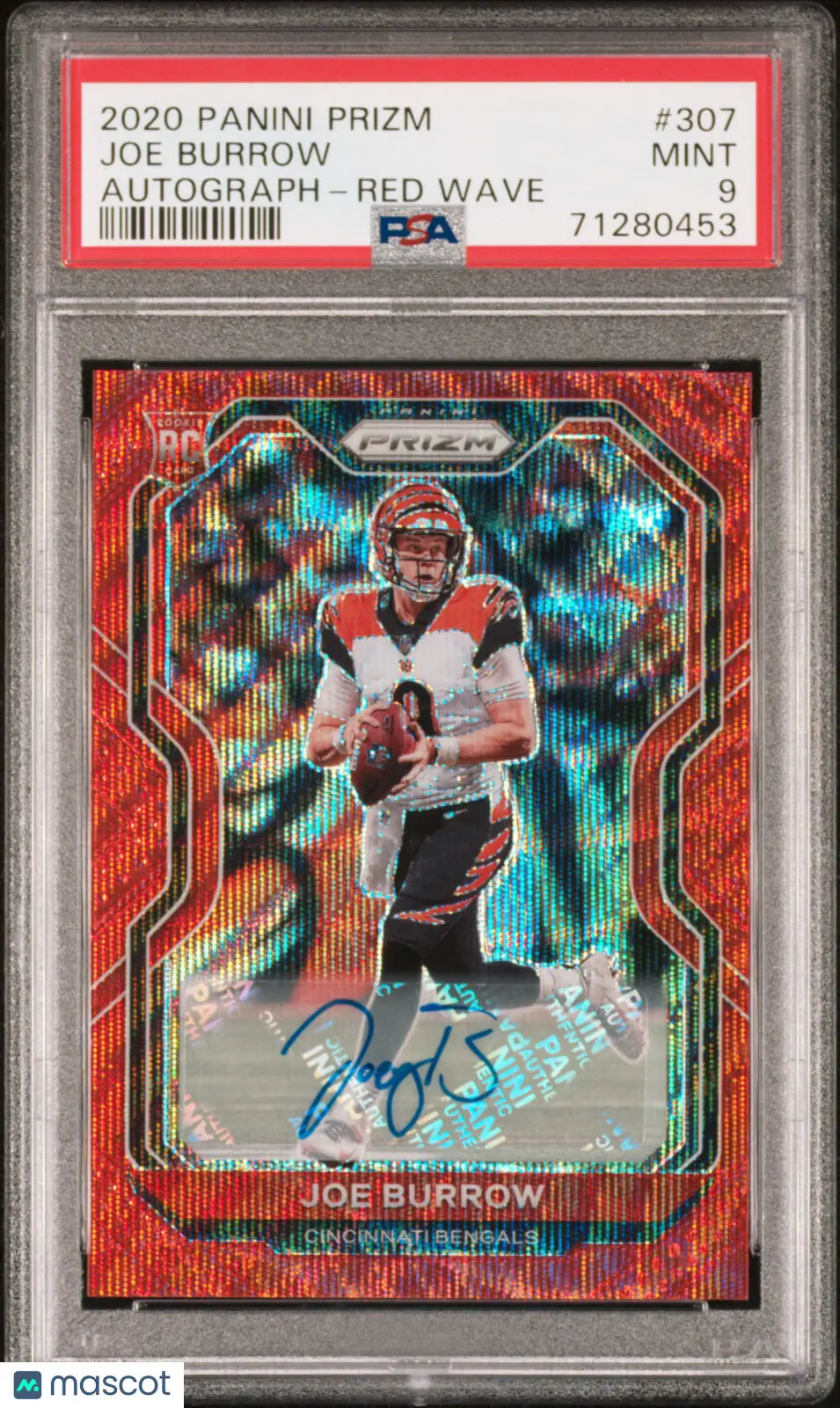 2020 Panini Prizm Joe Burrow RC Rookie Autograph Red Wave Prizm PSA 9 /149 