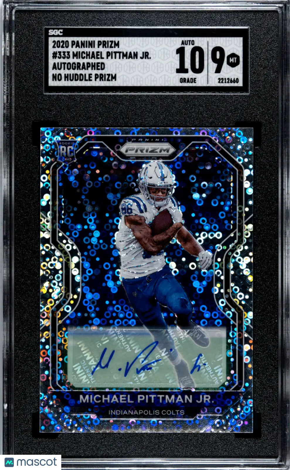 2020 Panini Prizm Michael Pittman JR. RC Rookie No Huddle Prizm Auto SGC 9 