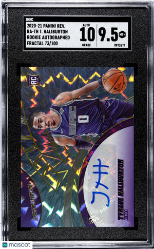 2020 Panini Revolution Tyrese Haliburton Rookie Auto Fractal SGC 9.5 /100 