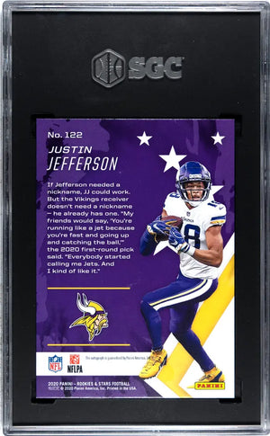 2020 Panini Rookies & Stars Justin Jefferson RC Rookie Longevity Auto SGC 9 /125 