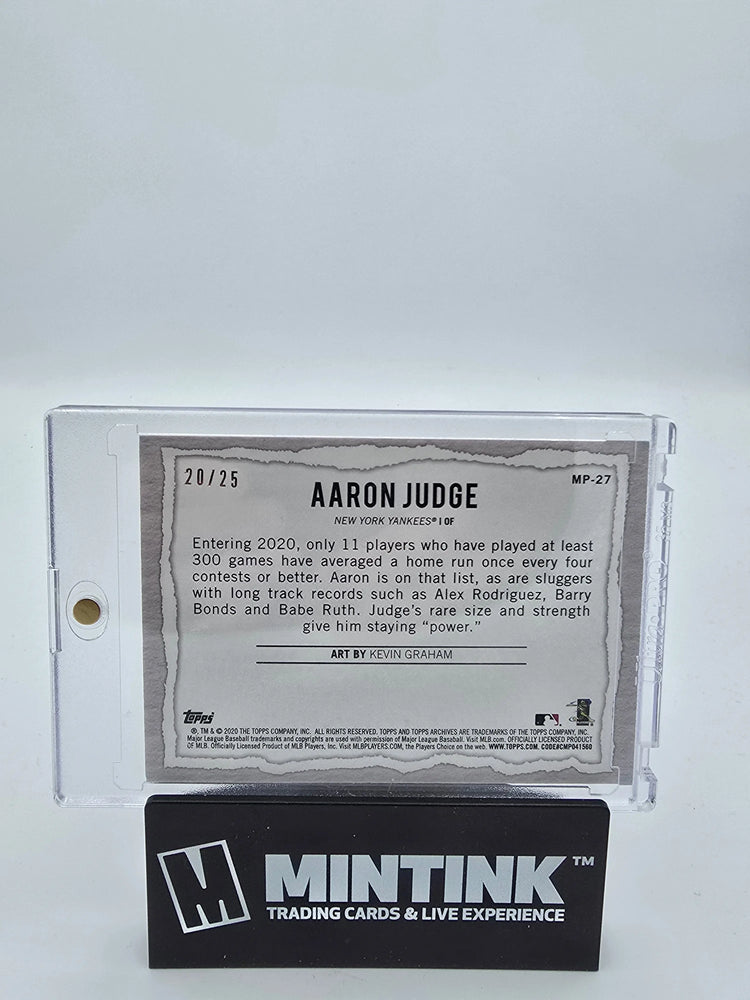 2020 Topps Baseball Aaron Judge Orange Modern Artists By: Kevin Graham /25 #MP-27 