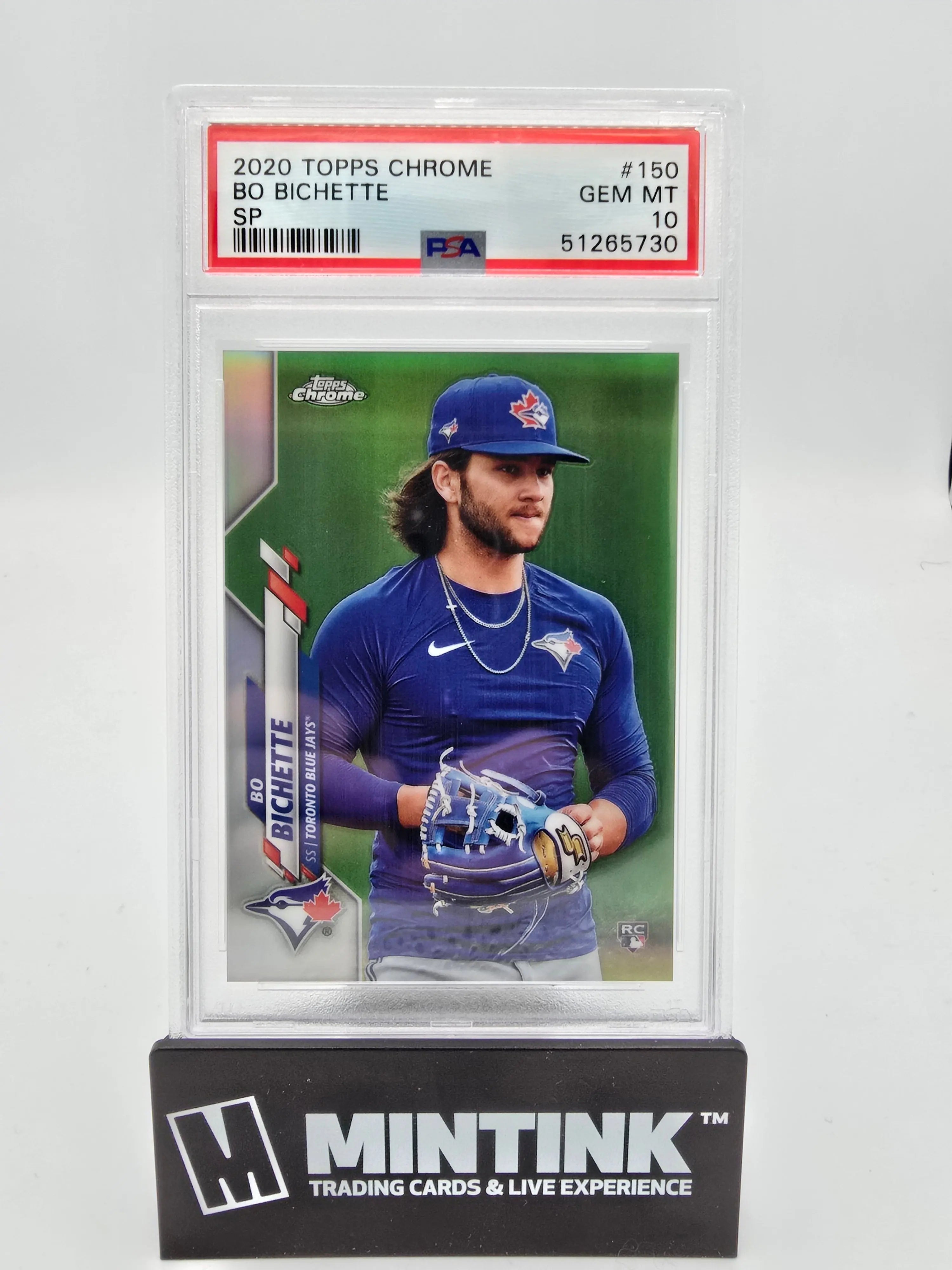 2020 Topps Chrome Baseball Bo Bichette RC Rookie Green PSA 10 SP 