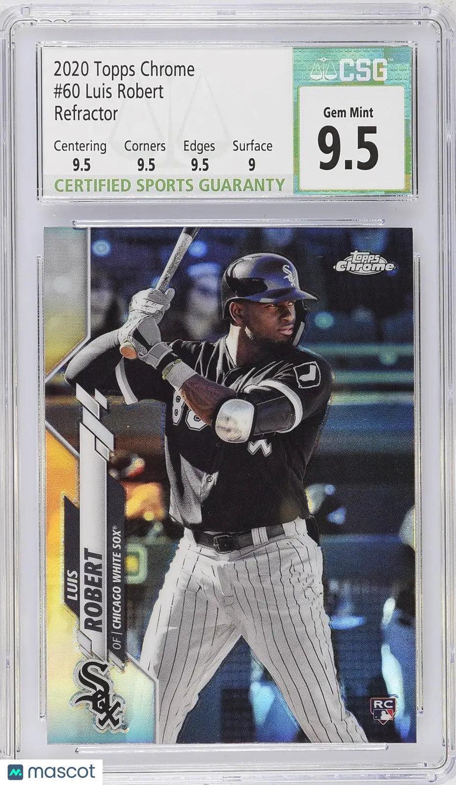 2020 Topps Chrome Baseball Luis Robert RC Rookie Refractor CSG 9.5 #60 