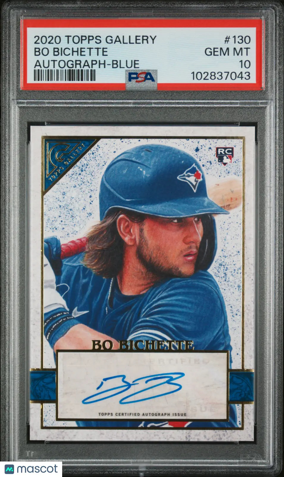 2020 Topps Gallery Baseball Bo Bichette RC Rookie Autograph Blue PSA 10 /50 