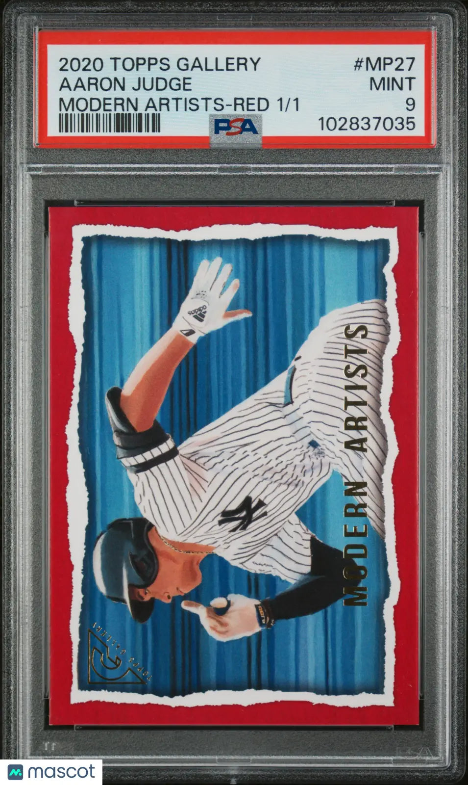 2020 Topps Gallery Modern Artists Aaron Judge Red PSA 9 1/1 