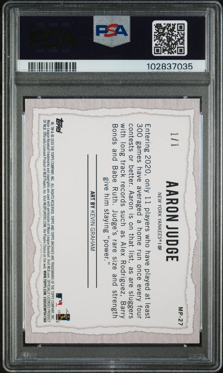 2020 Topps Gallery Modern Artists Aaron Judge Red PSA 9 1/1 