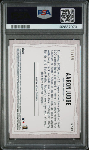 2020 Topps Gallery Modern Artists Blue Aaron Judge PSA 9 /99 