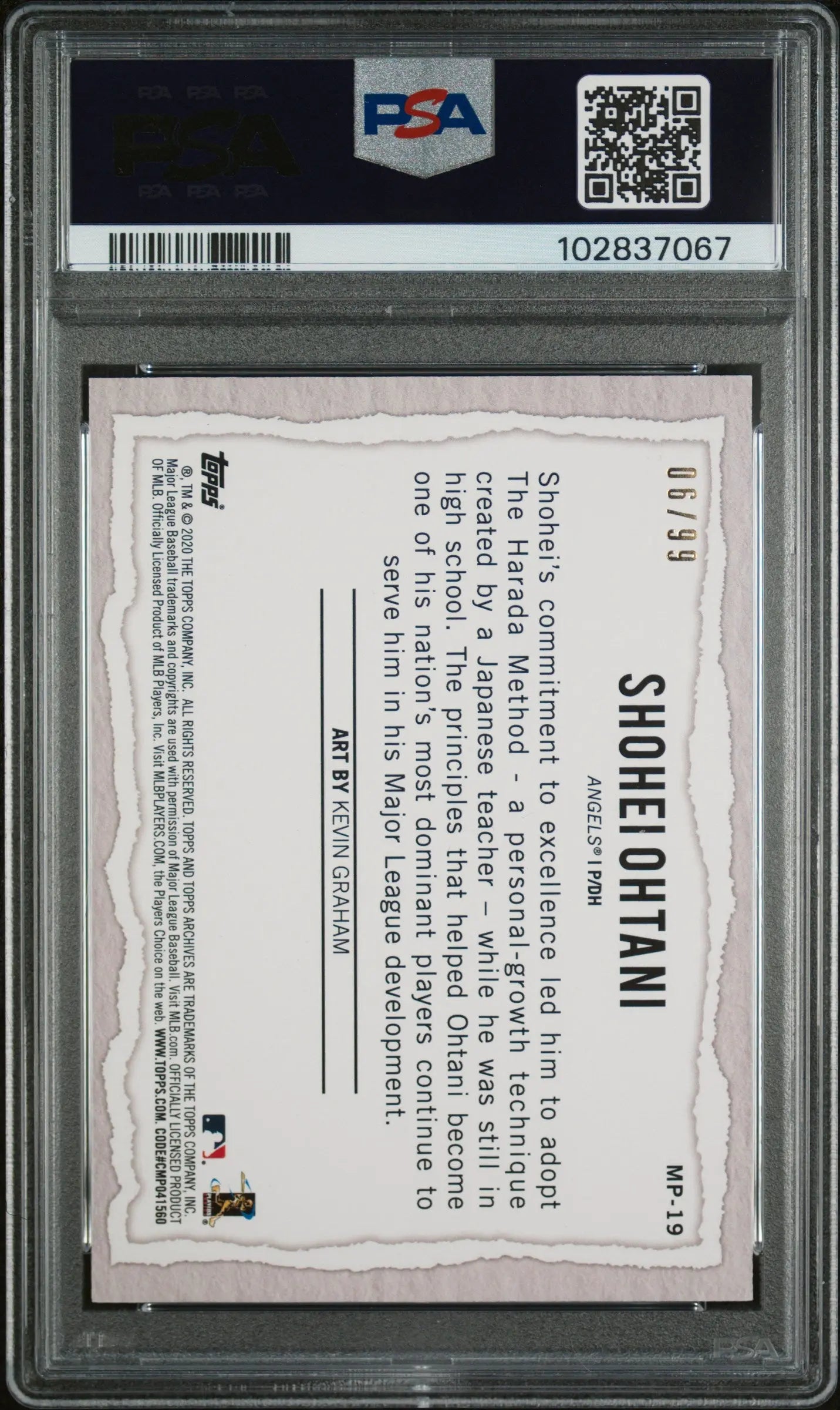 2020 Topps Gallery Modern Artists Blue Shohei Ohtani PSA 9 /99 