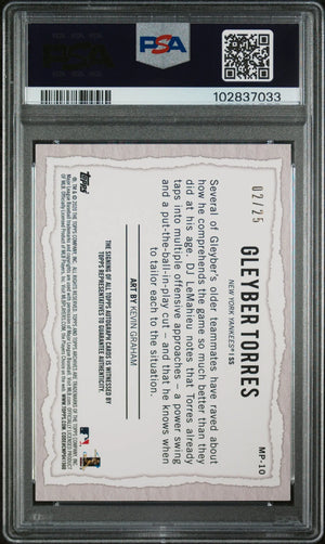 2020 Topps Gallery Modern Artists Gleyber Torres Auto Autograph PSA 10 /25 