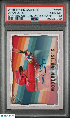 2020 Topps Gallery Modern Artists Juan Soto Auto Autograph PSA 10 /25 