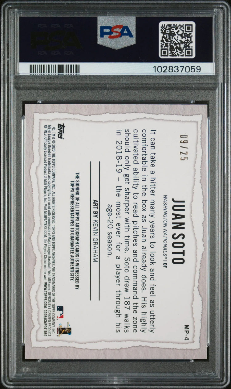 2020 Topps Gallery Modern Artists Juan Soto Auto Autograph PSA 10 /25 