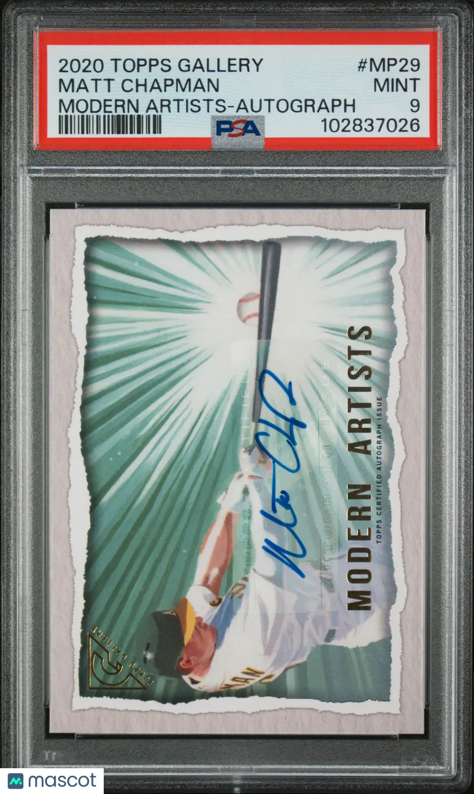 2020 Topps Gallery Modern Artists Matt Chapman Auto Autograph PSA 9 /25 