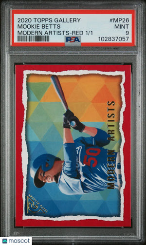 2020 Topps Gallery Modern Artists Mookie Betts Red PSA 9 1/1 