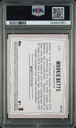 2020 Topps Gallery Modern Artists Mookie Betts Red PSA 9 1/1 