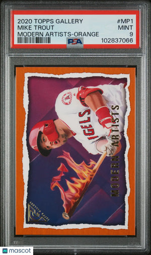 2020 Topps Gallery Modern Artists Orange Mike Trout PSA 9 /25 