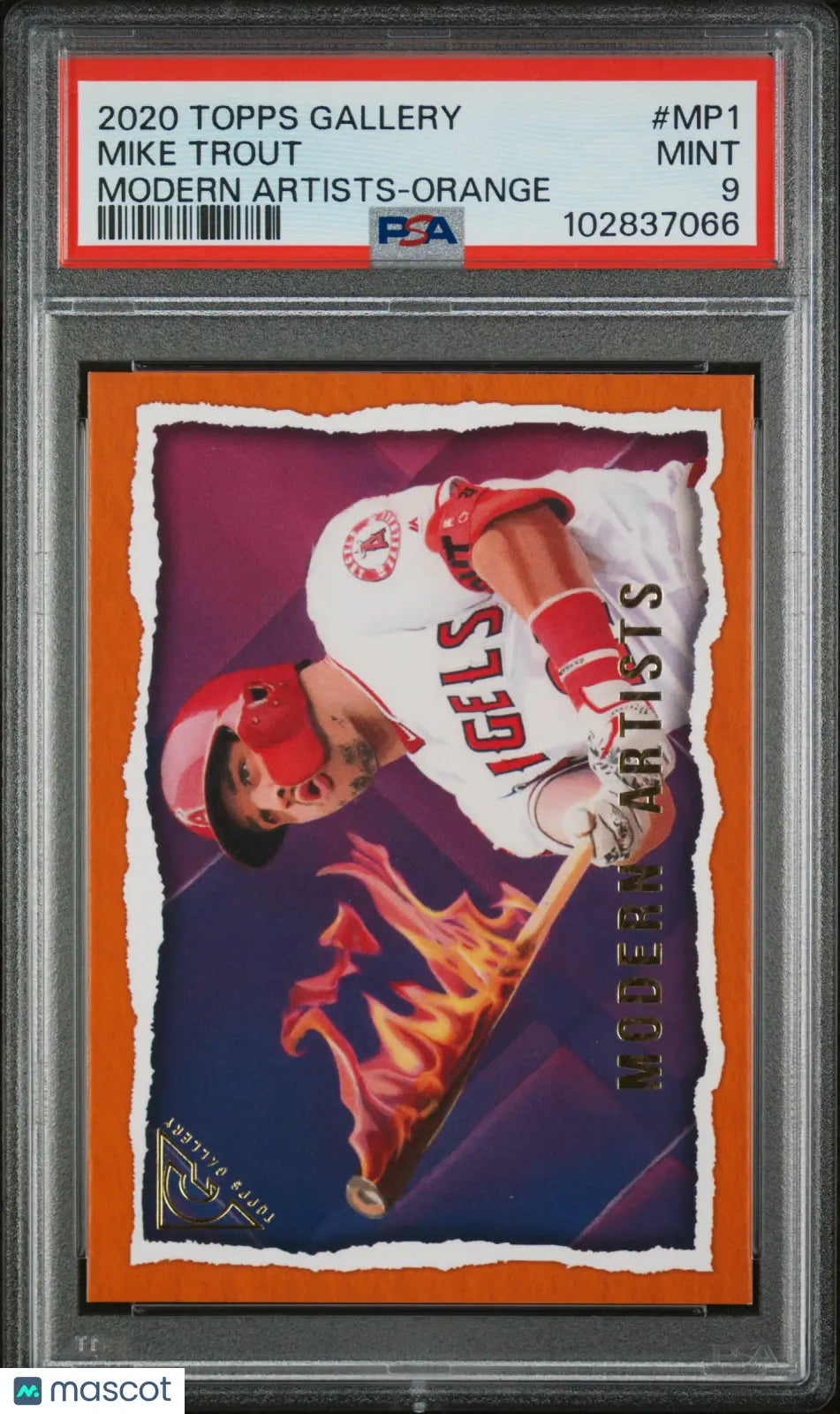 2020 Topps Gallery Modern Artists Orange Mike Trout PSA 9 /25 