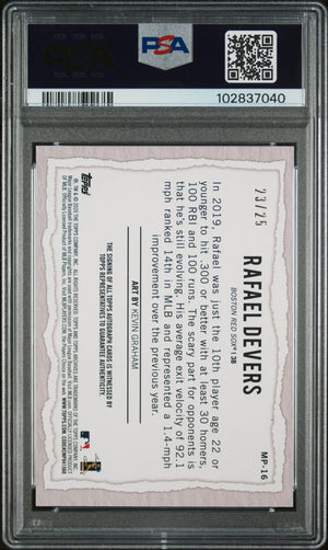 2020 Topps Gallery Modern Artists Rafael Devers Auto Autographs PSA 10 /25 