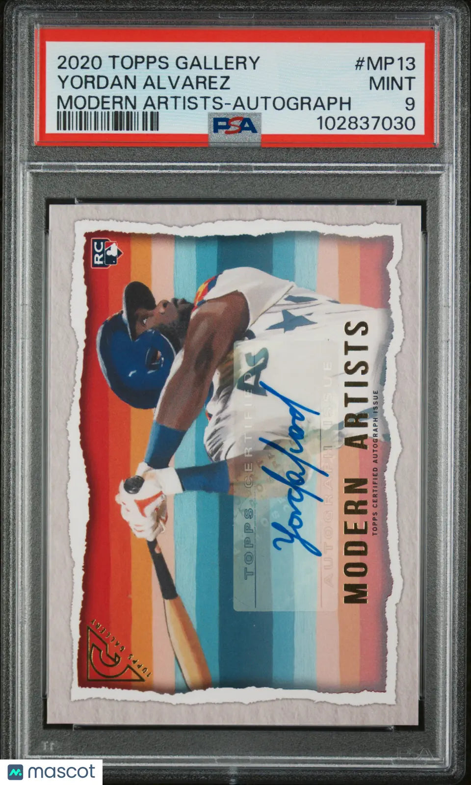 2020 Topps Gallery Modern Artists Yordan Alvarez RC Rookie Auto PSA 9 /25 