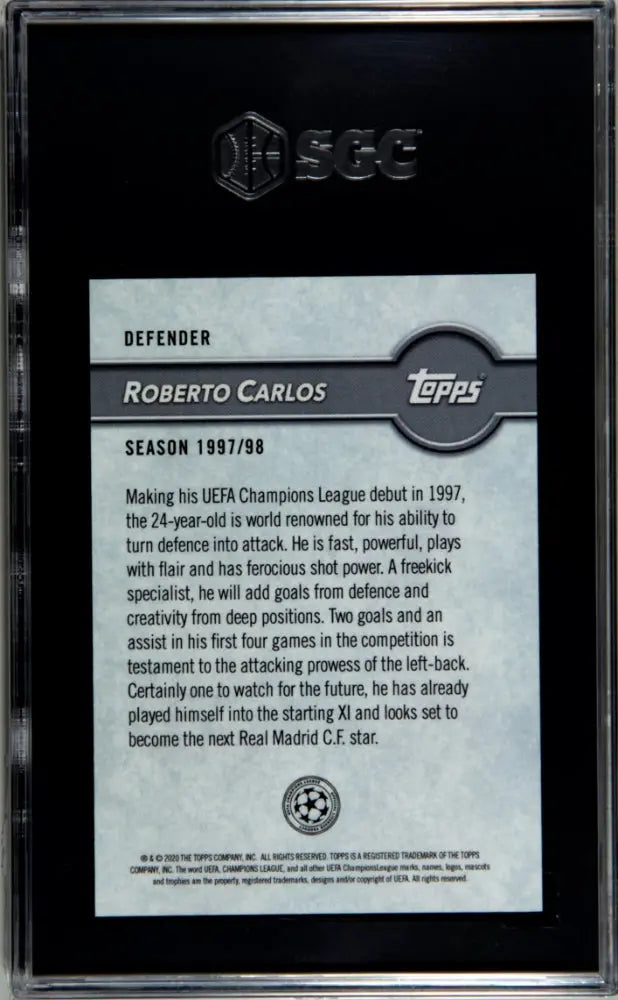 2020 Topps Lost Rookies Red Roberto Carlos RC Rookie SGC 9.5 /10 