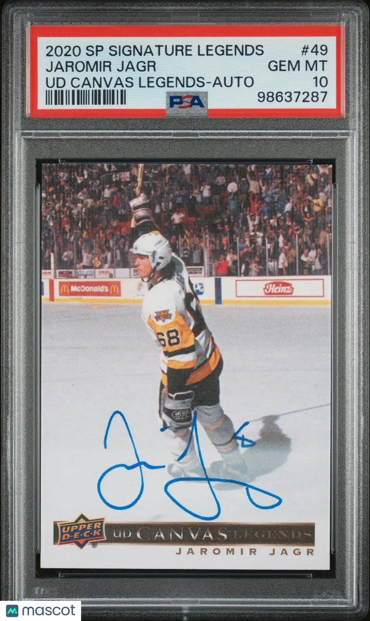 2020 Upper Deck SP Signature UD Canvas Legends Jaromir Jagr Auto PSA 10 