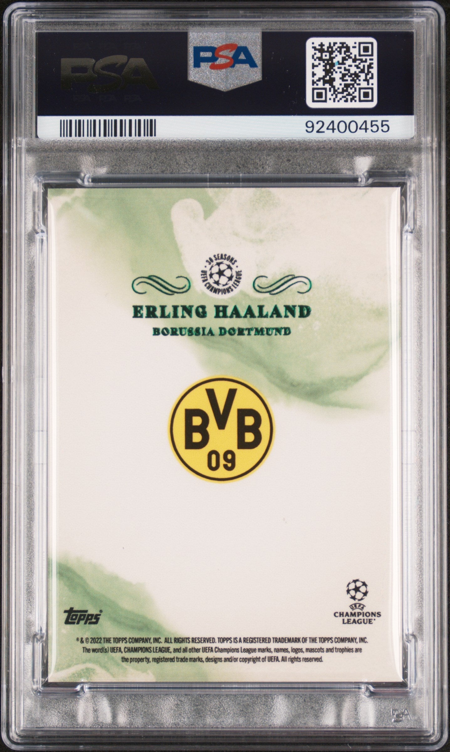 2021 2022 Topps Pearl Uefa Champions League Green Erling Haaland 69 99 Psa 10 2