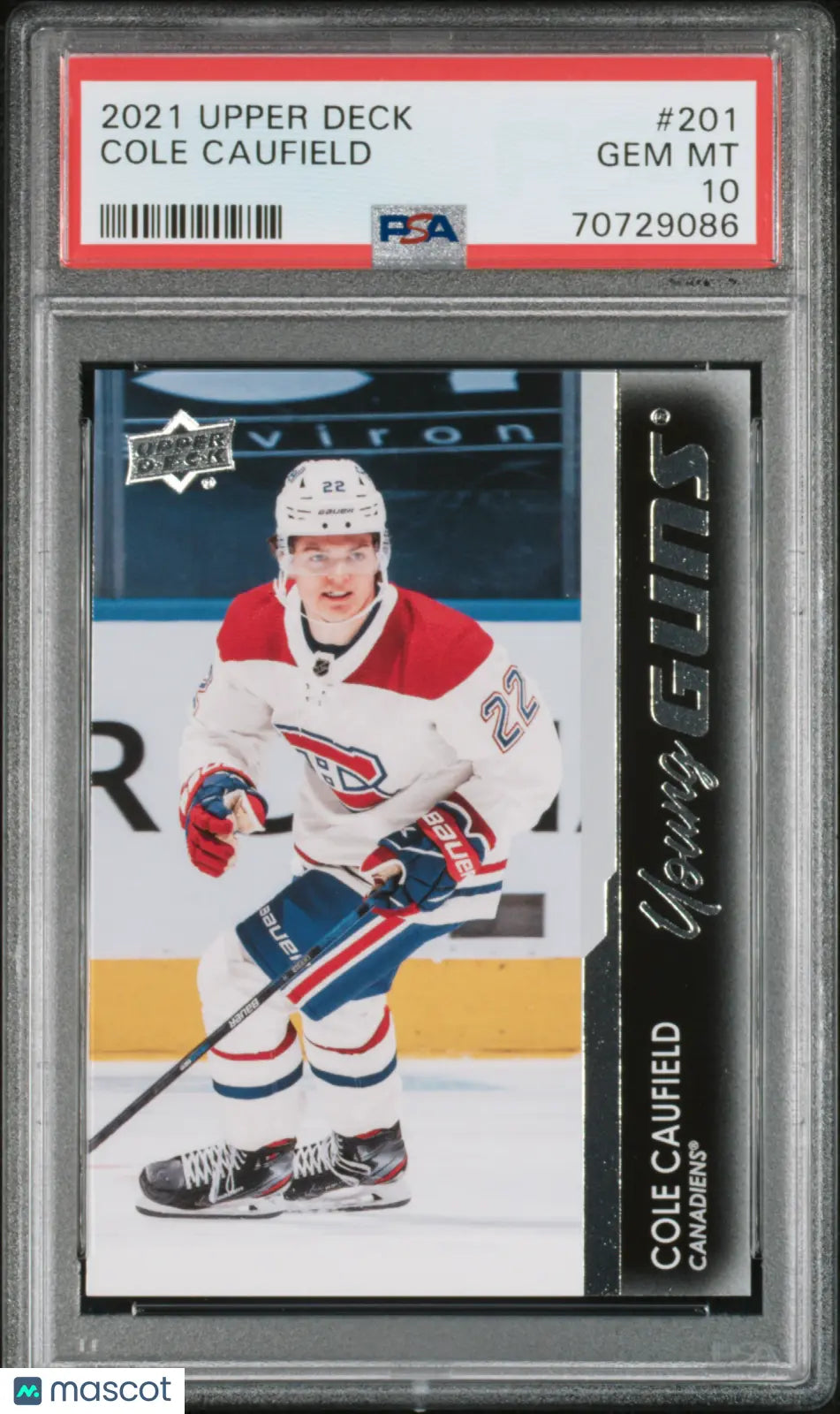 2021-2022 Upper Deck Series 1 Hockey Cole Caufield Young Guns PSA 10 