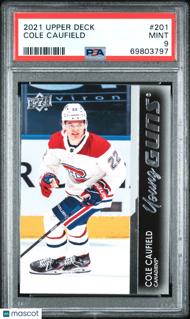 2021-2022 Upper Deck  Series 1 Hockey Cole Caufield Young Guns RC PSA 9 