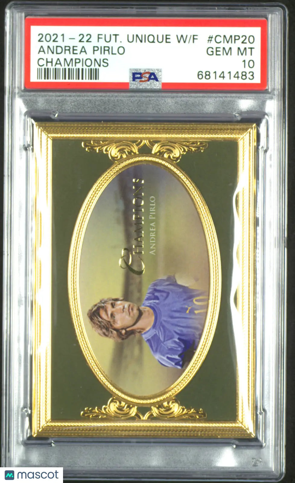 2021-22 Futera World Football Andrea Pirlo Gold Framed Champions PSA 10 /12 