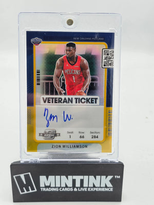 2021-22 Panini Contenders Optic Basketball Zion Williamson Veteran Ticket Auto /10 