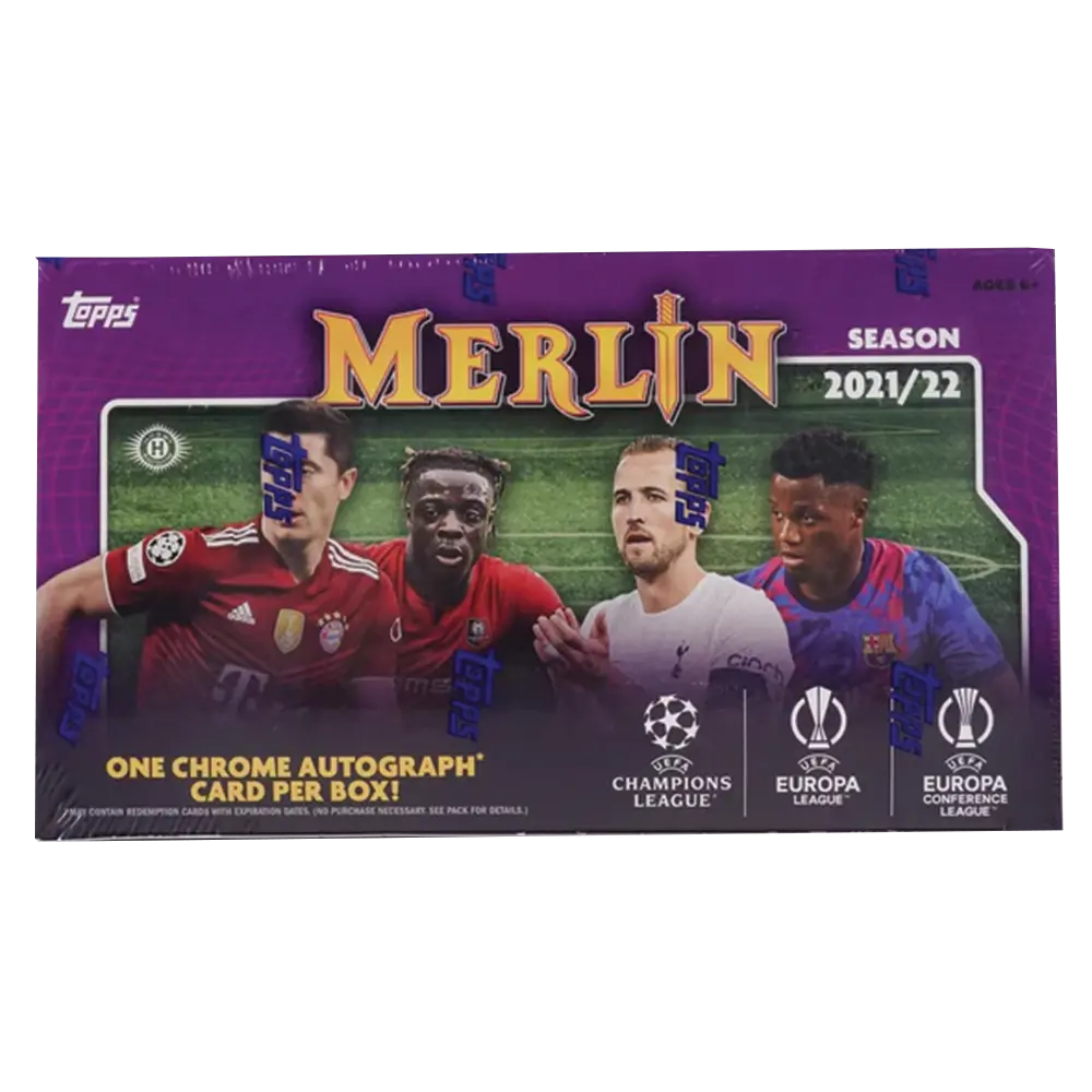 2021-22 Topps UEFA Champions League Merlin Chrome Soccer Hobby Box 