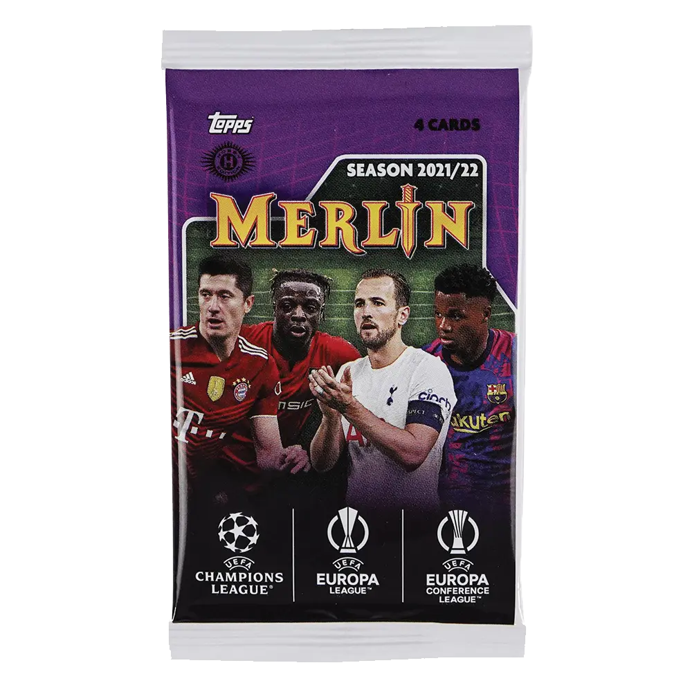 2021-22 Topps UEFA Champions League Merlin Chrome Soccer Hobby Pack (Single Pack Sales) 