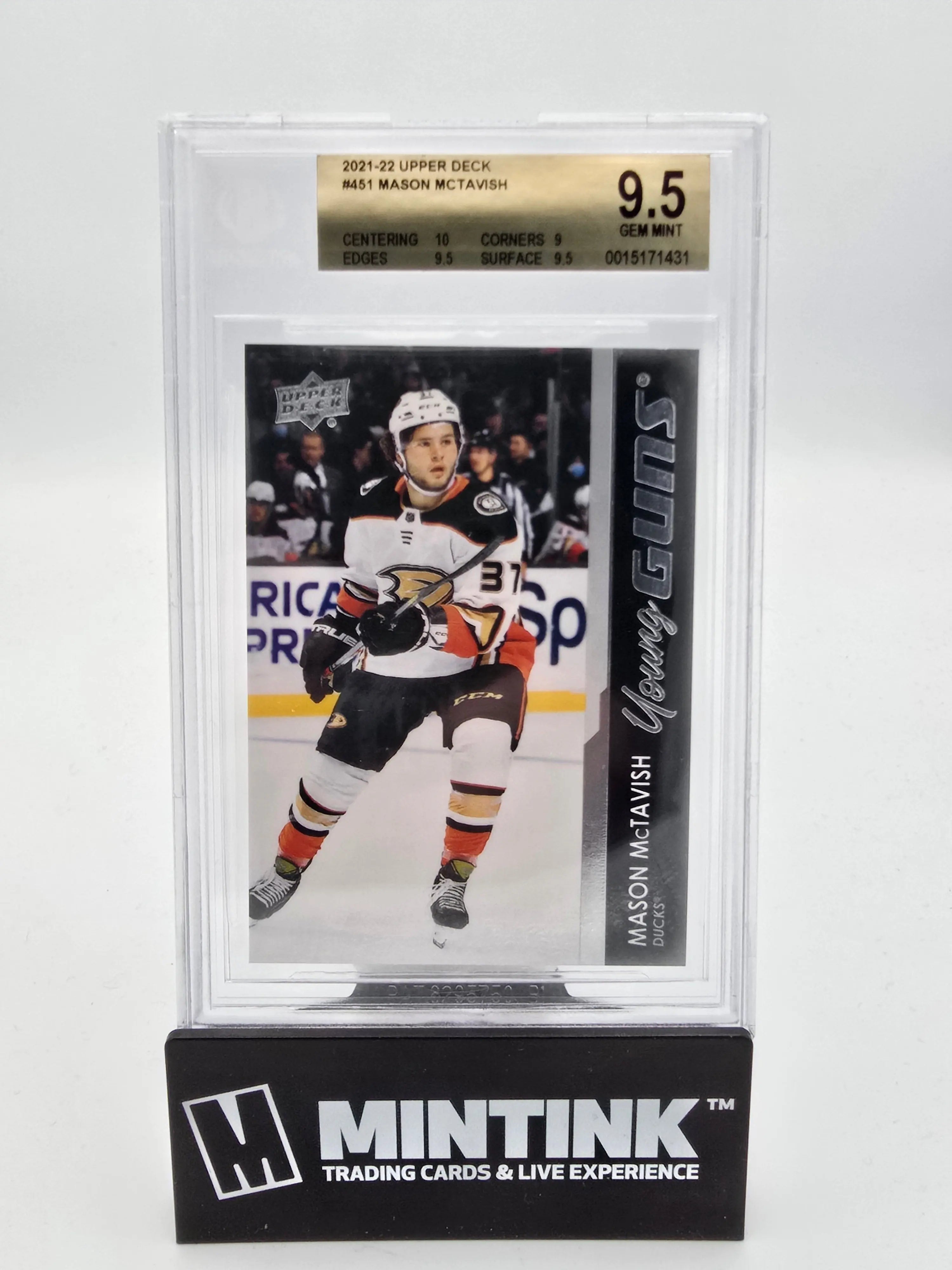 2021-22 Upper Deck Series 2 Hockey Mason McTavish Young Guns BGS 9.5 