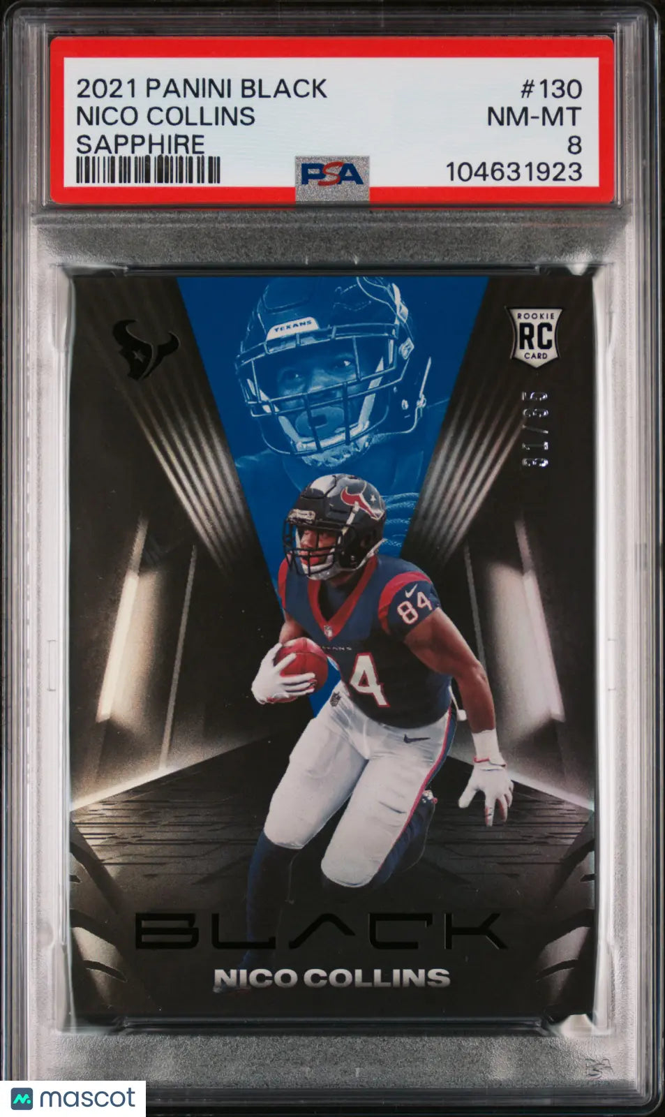 2021 Panini Black Football Nico Collins RC Rookie Sapphire PSA 8 /35 