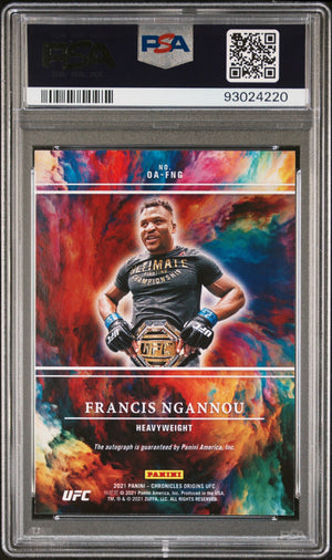 2021 Panini Chronicles Ufc Origins Psa 9 Francis Ngannou Autographs Gold 03 10 2