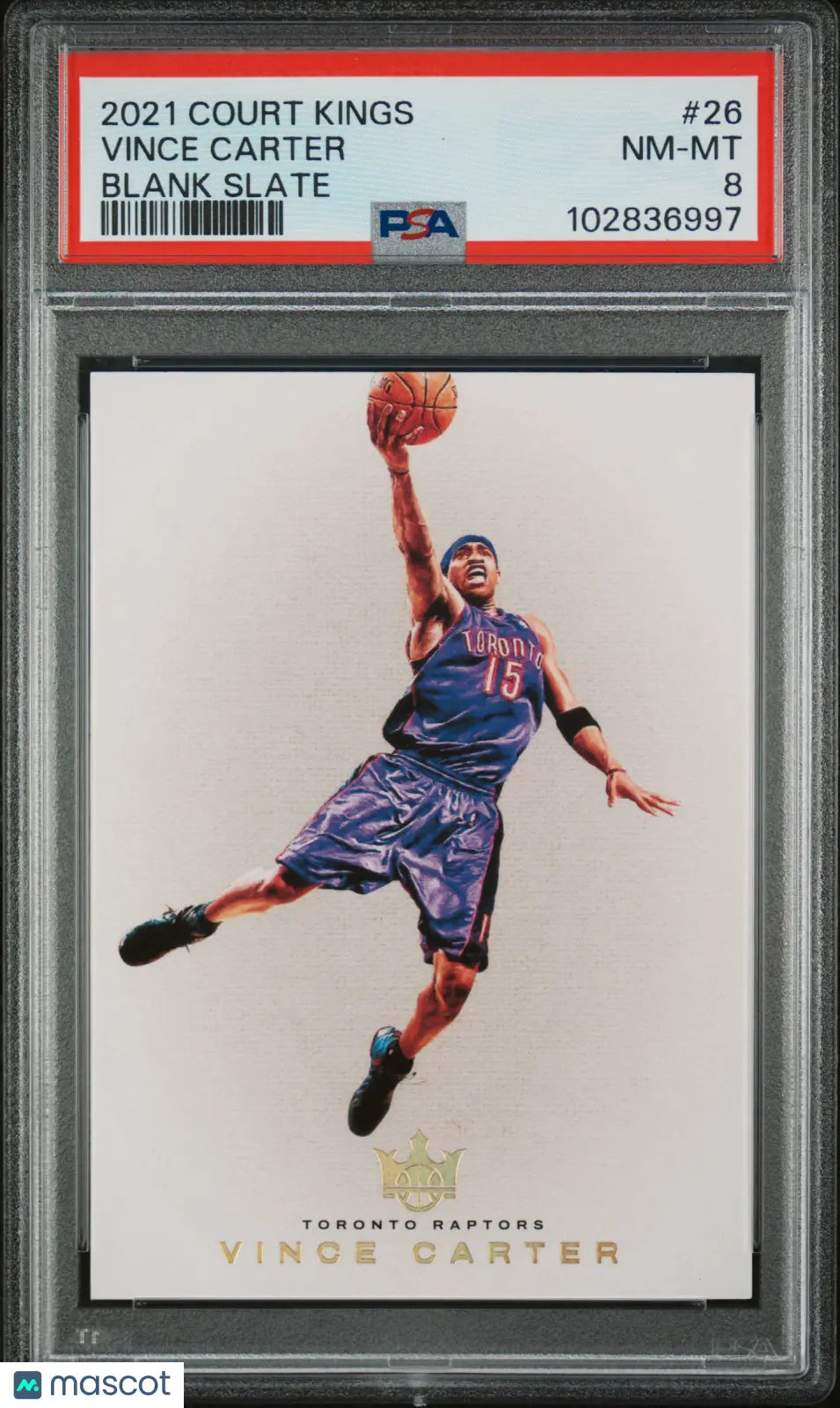 2021 Panini Court Kings Basketball Blank Slate Vince Carter #26 PSA 8 