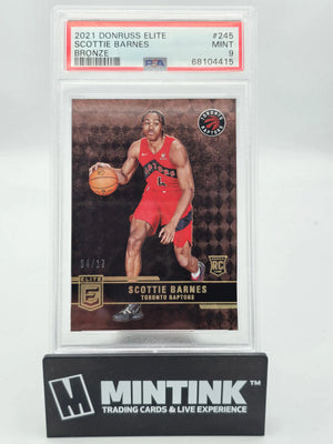 2021 Panini Donruss Elite Scottie Barnes RC Rookie Bronze PSA 9 4/17 Jersey # 