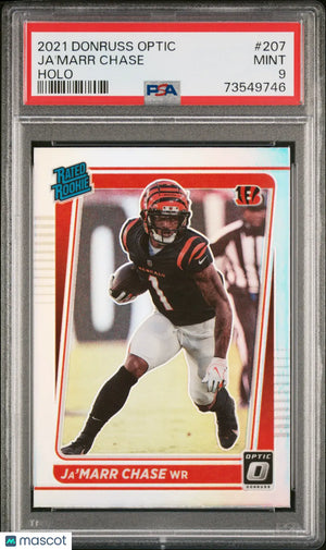 2021 Panini Donruss Optic Rated Rookie Holo Ja'Marr Chase PSA 9 