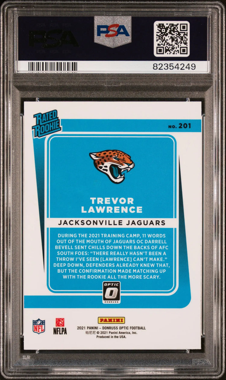 2021 Panini Donruss Optic Rated Rookie Trevor Lawrence PSA 7 