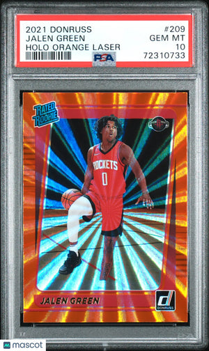 2021 Panini Donruss Rated Rookie Jalen Green Holo Orange Laser PSA 10 